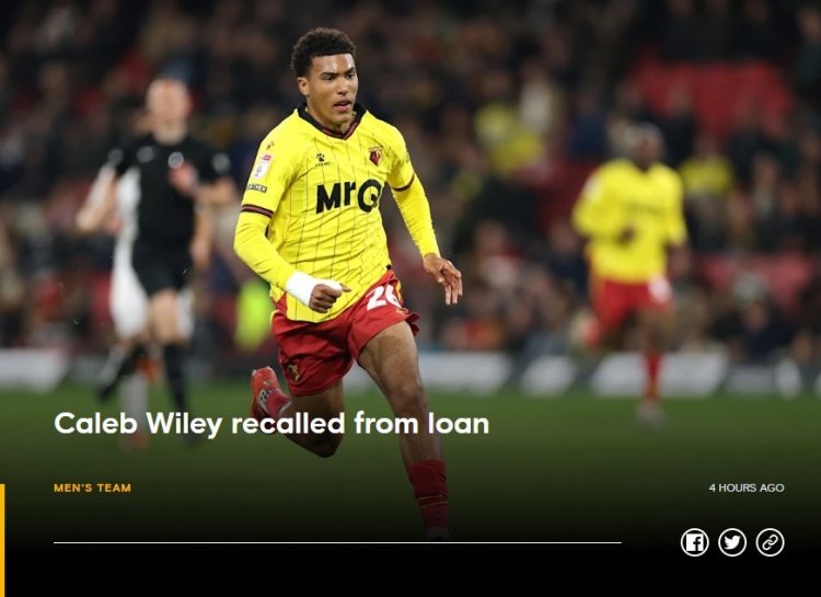 玩法-官方：切尔西召回美国左后卫威利，球员之前租借效力沃特福德